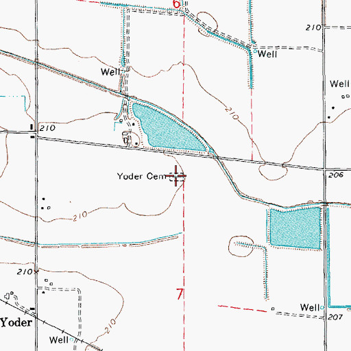 Topographic Map of Yoder Cemetery, AR