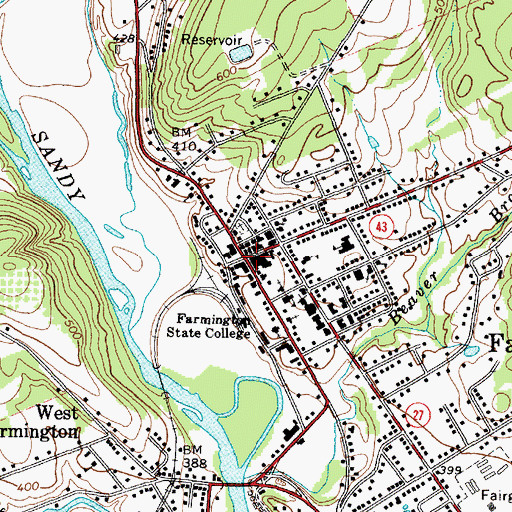 Topographic Map of Farmington, ME