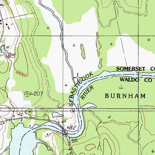 Topographic Map of Farnham Brook, ME