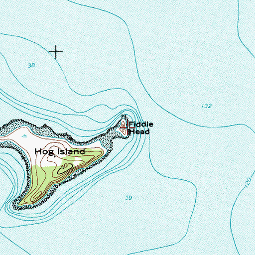 Topographic Map of Fiddle Head, ME