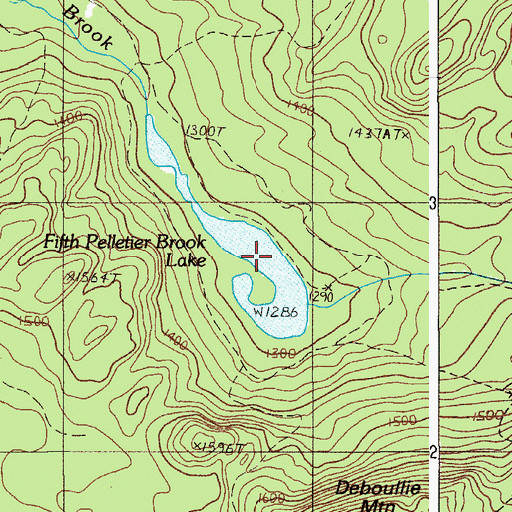 Topographic Map of Fifth Pelletier Brook Lake, ME