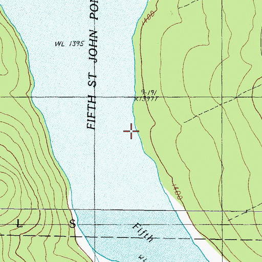 Topographic Map of Fifth Saint John Pond, ME
