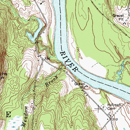 Topographic Map of Fish Meadow Brook, ME