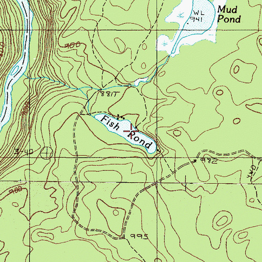 Topographic Map of Fish Pond, ME