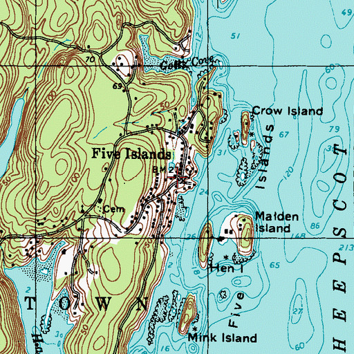 Five Islands Maine Map Five Islands, Me