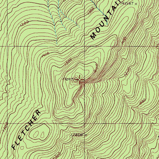 Topographic Map of Fletcher Mountain, ME