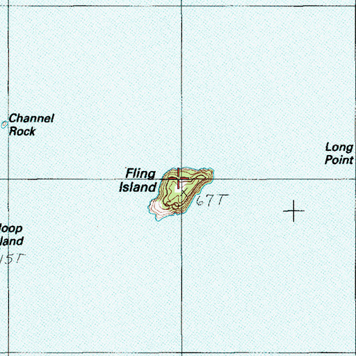 Topographic Map of Fling Island, ME
