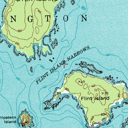 Topographic Map of Flint Island Narrows, ME