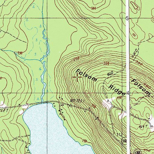 Topographic Map of Folsom Ridge, ME