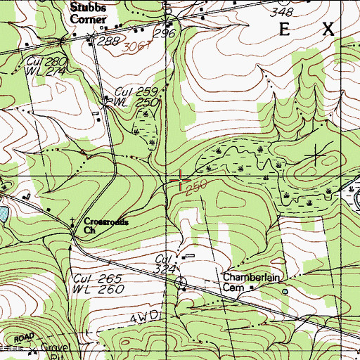 Topographic Map of Footman Brook, ME