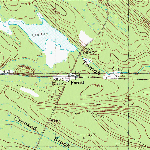 Topographic Map of Forest, ME