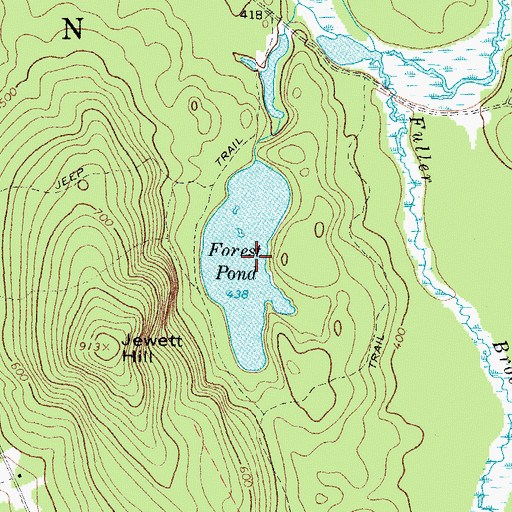 Topographic Map of Forest Pond, ME