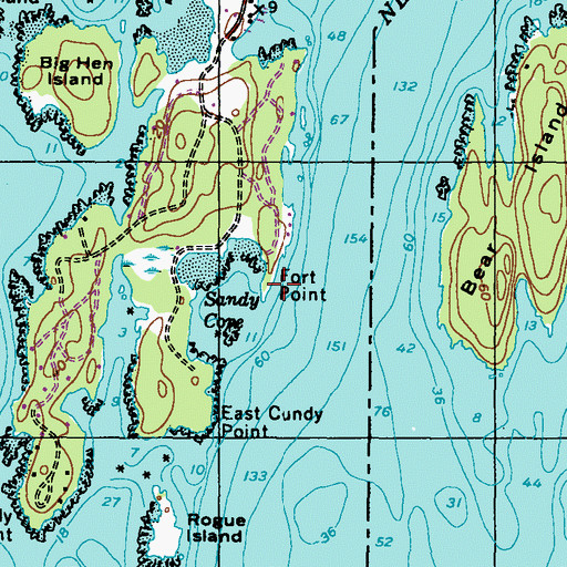Topographic Map of Fort Point, ME