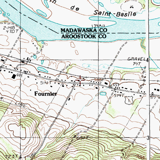 Topographic Map of Fournier, ME