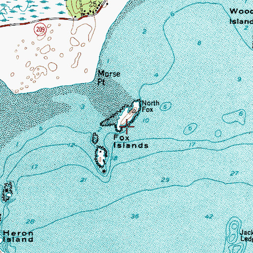 Topographic Map of Fox Islands, ME