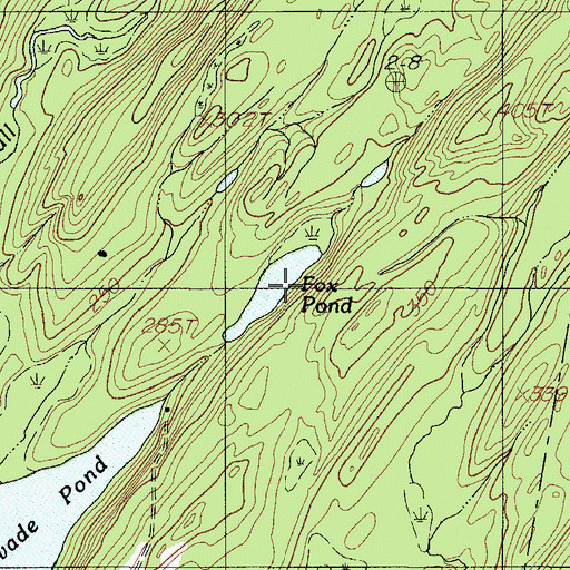 Topographic Map of Fox Pond, ME