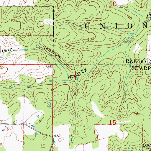 Topographic Map of Zirnstein Hollow, AR