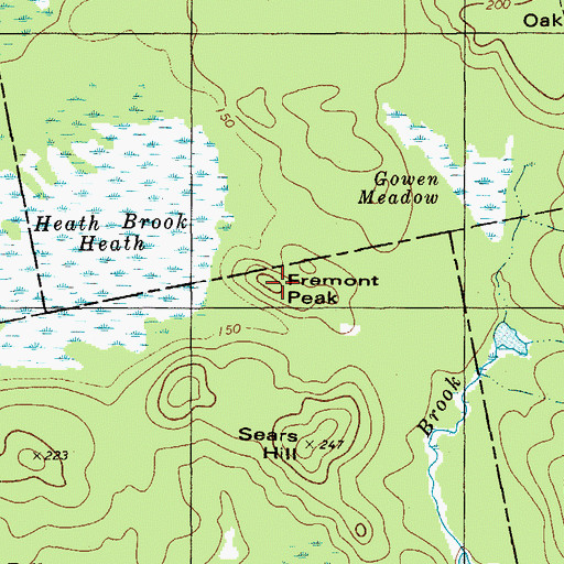 Topographic Map of Fremont Peak, ME