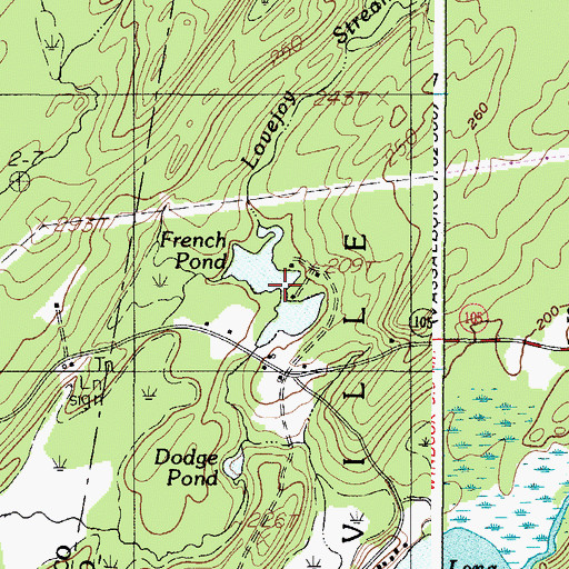 Topographic Map of French Pond, ME