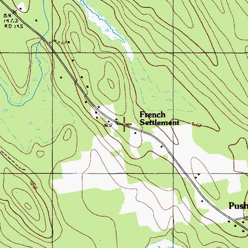 Topographic Map of French Settlement, ME