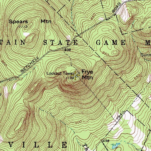 Topographic Map of Frye Mountain, ME