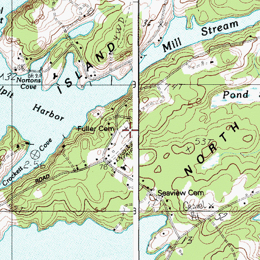 Topographic Map of Fuller Cemetery, ME