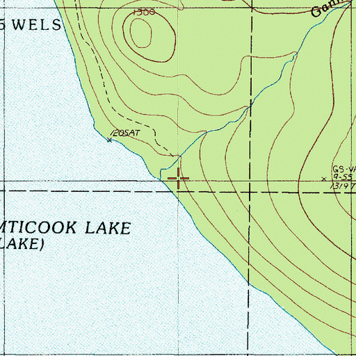 Topographic Map of Gannett Brook, ME