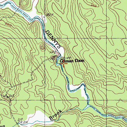 Topographic Map of Gilman Dam, ME