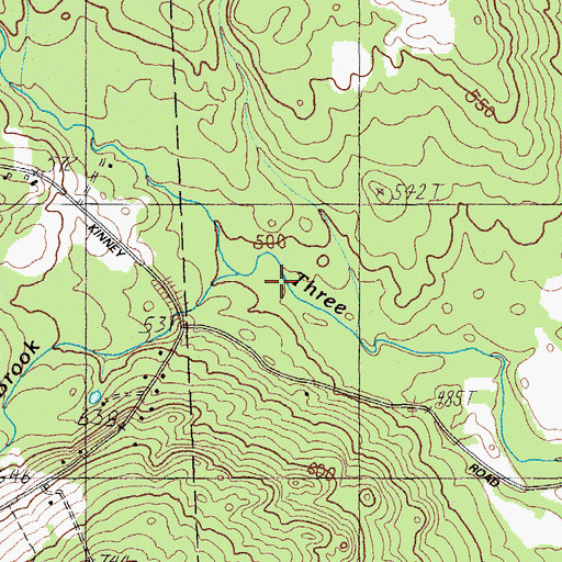 Topographic Map of Gin Brook, ME
