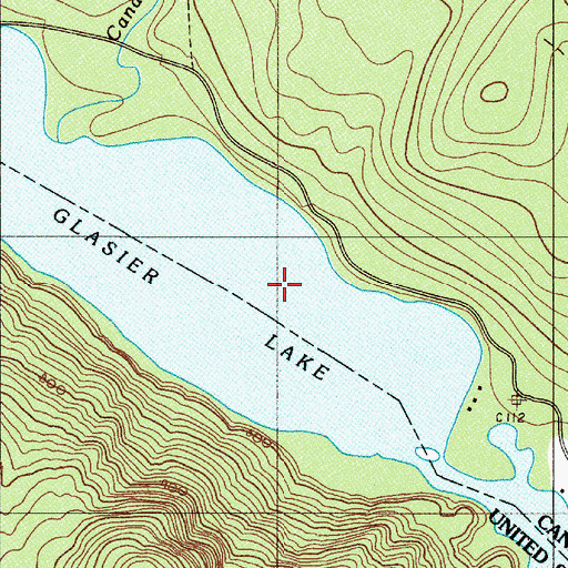 Topographic Map of Glazier Lake, ME