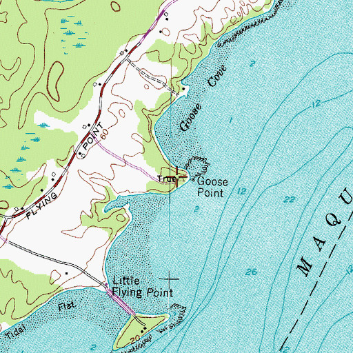 Topographic Map of Goose Point, ME