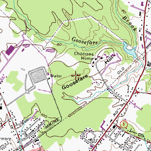 Topographic Map of Goosefare Hill, ME