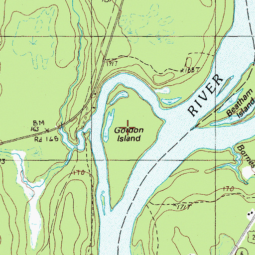 Topographic Map of Gordon Island, ME