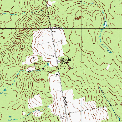 Topographic Map of Gould Cemetery, ME