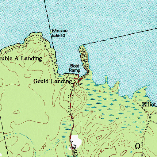 Topographic Map of Gould Landing, ME