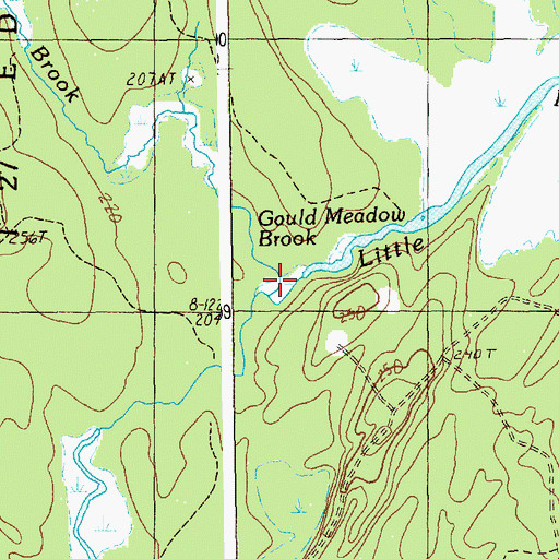 Topographic Map of Gould Meadow Brook, ME