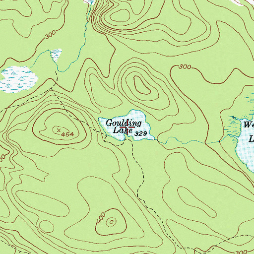 Topographic Map of Goulding Lake, ME