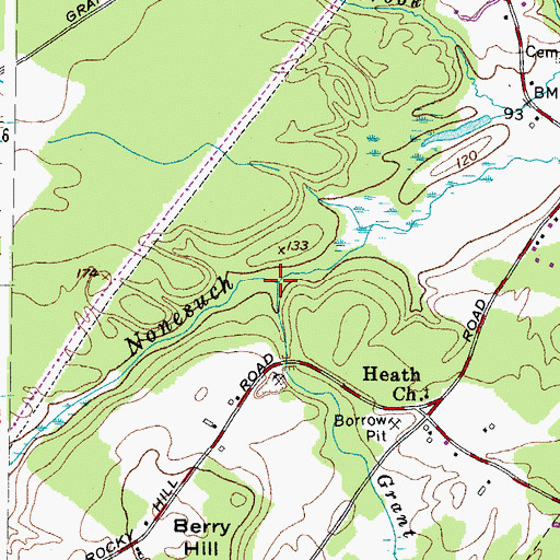Topographic Map of Grant Brook, ME
