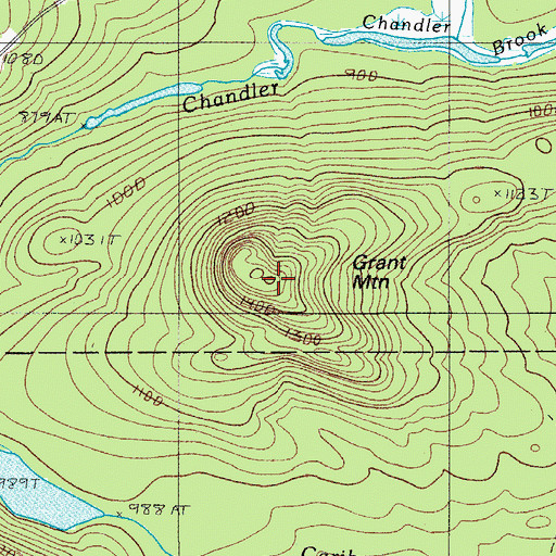 Topographic Map of Grant Mountain, ME