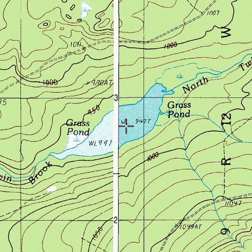 Topographic Map of Grass Pond, ME