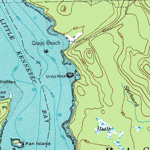 Topographic Map of Grays Rock, ME