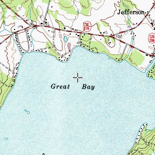 Topographic Map of Great Bay, ME