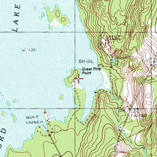 Topographic Map of Great Pine Point, ME