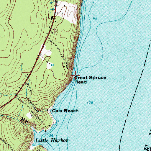 Topographic Map of Great Spruce Head, ME