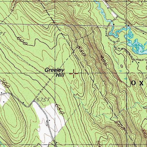 Topographic Map of Greeley Hill, ME