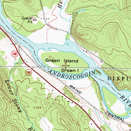 Topographic Map of Green Island, ME