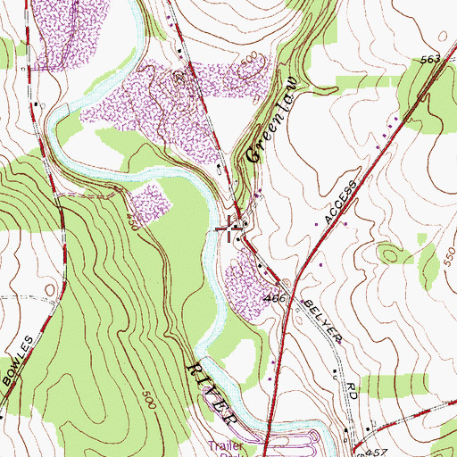 Topographic Map of Greenlaw Brook, ME
