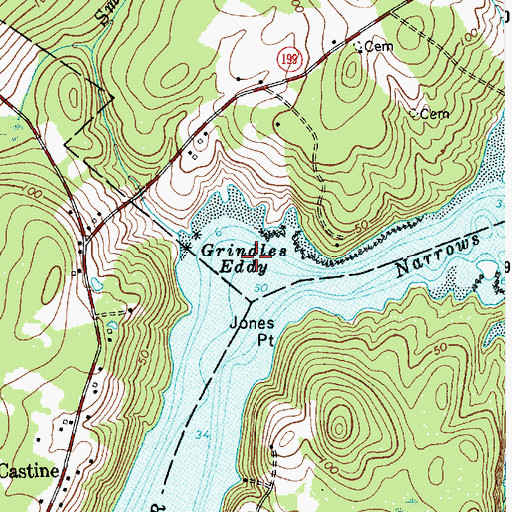 Topographic Map of Grindles Eddy, ME