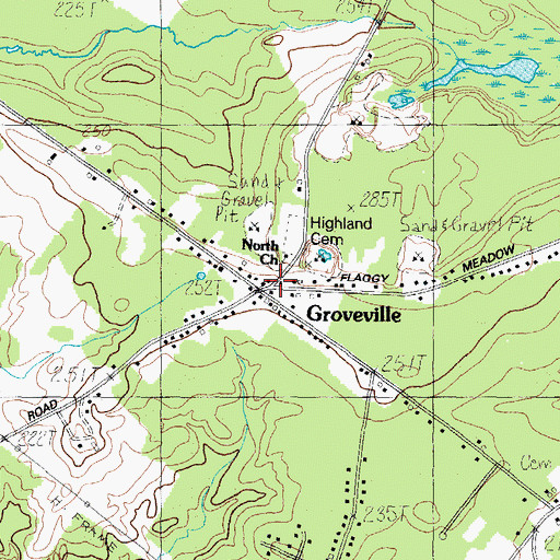 Topographic Map of Groveville, ME
