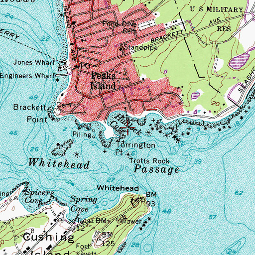 Topographic Map of Hadlock Cove, ME